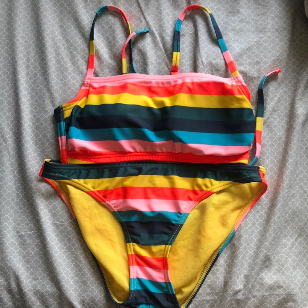 Neon striped bikini xhilaration brand